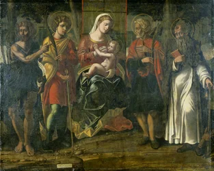 Madonna en Kind met Johannes de Doper, Antonius en andere heiligen, 1534